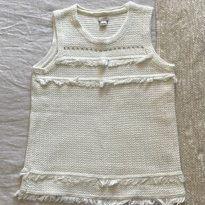 JCrew White Knit Tank Top
